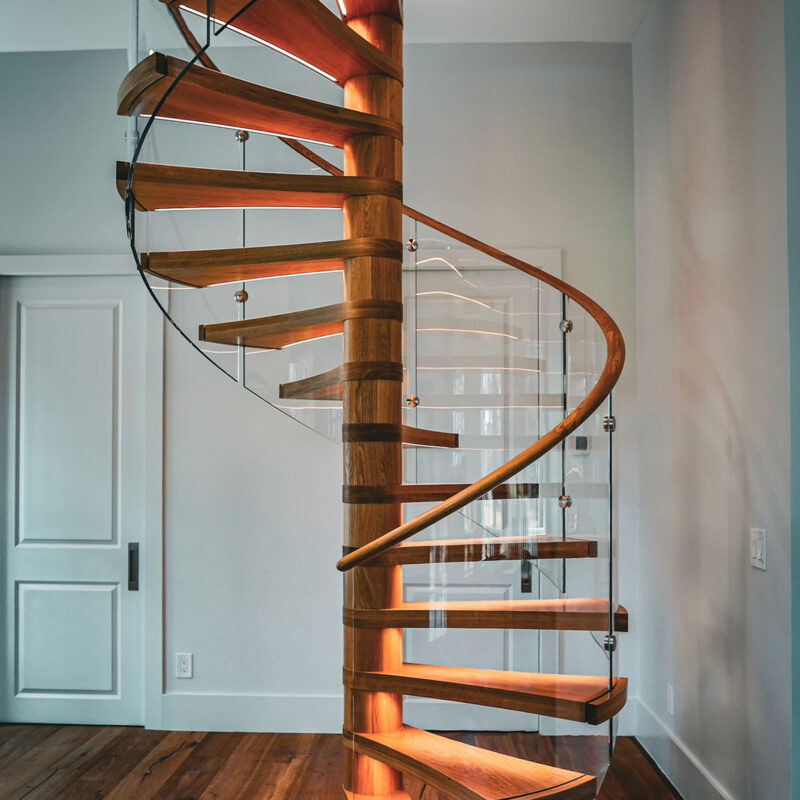 Modern Spiral Staircase with Glass