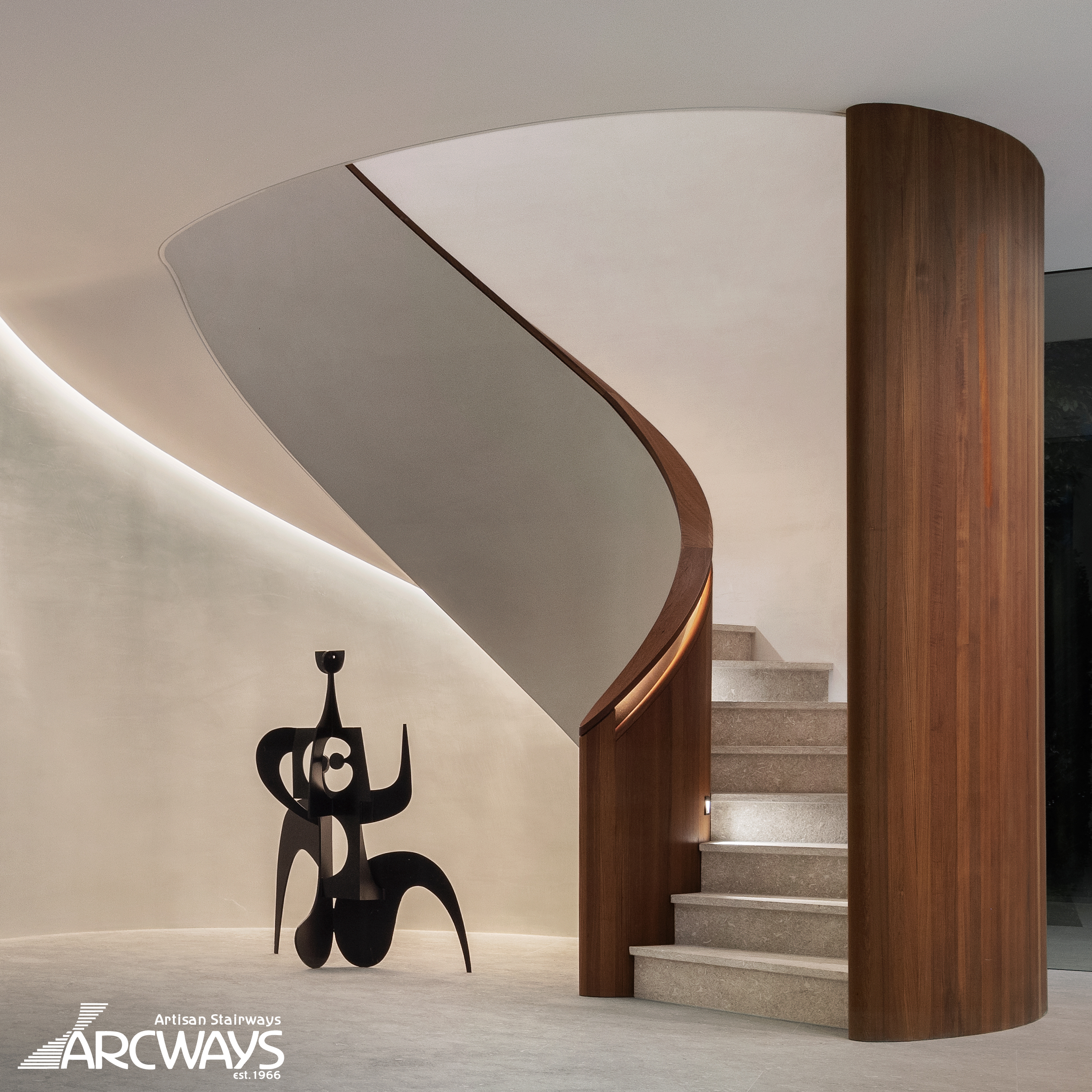 Custom Modern Curved Stairway