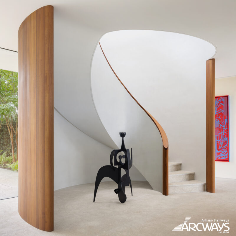 Modern Design Wood and Stone Staircase | Bridgehampton, New York