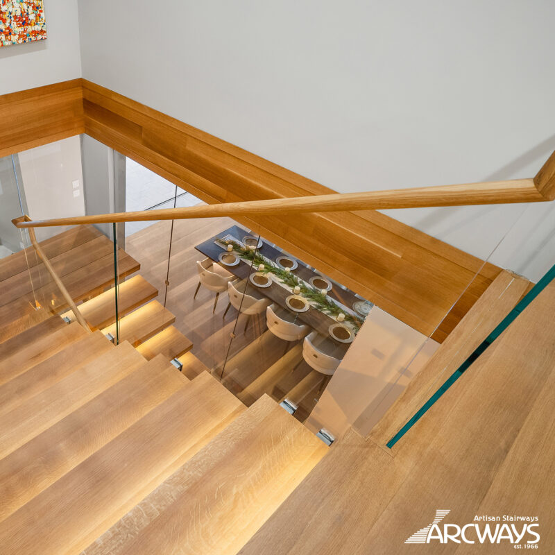 Modern Staircase Design | Floating Stairs with Glass | Pismo Beach, California