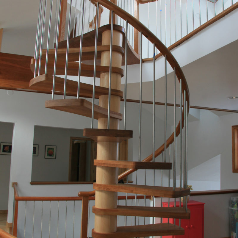 Modern Spiral Staircase with Stainless Steel | Cambridge, Massachusett