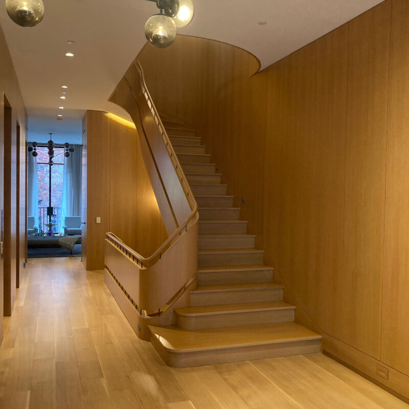 Modern Design Multi-Story Oak Staircase | NYC Brownstone