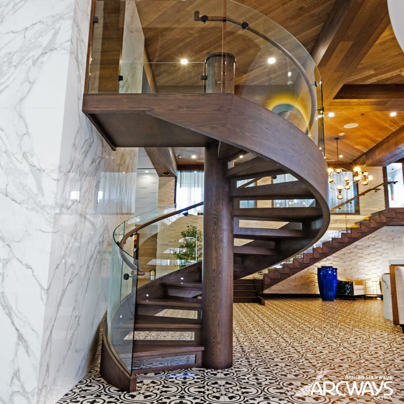 Modern Commercial Spiral Stairway with Glass | Jericho | New York