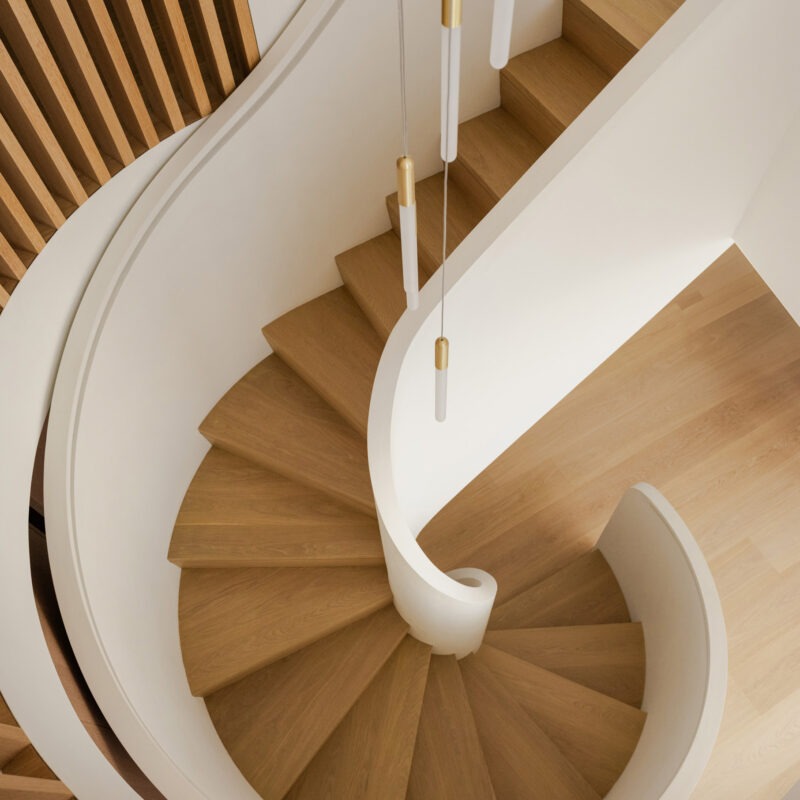 Modern Helical Stair Design with Parapet Wall - New York City