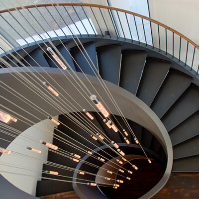 Modern Stacked Curved Staircase