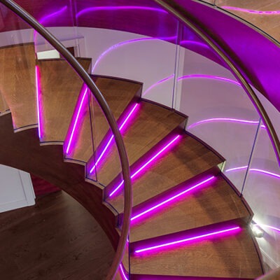 Stairs with Integrated LED Lighting